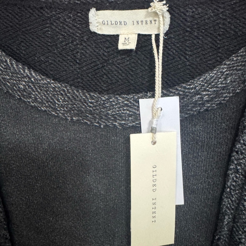 Gilded Intent Women's Black Sweatshirt Cutout Sleeve size Medium NWT The Buckle - Picture 7 of 10